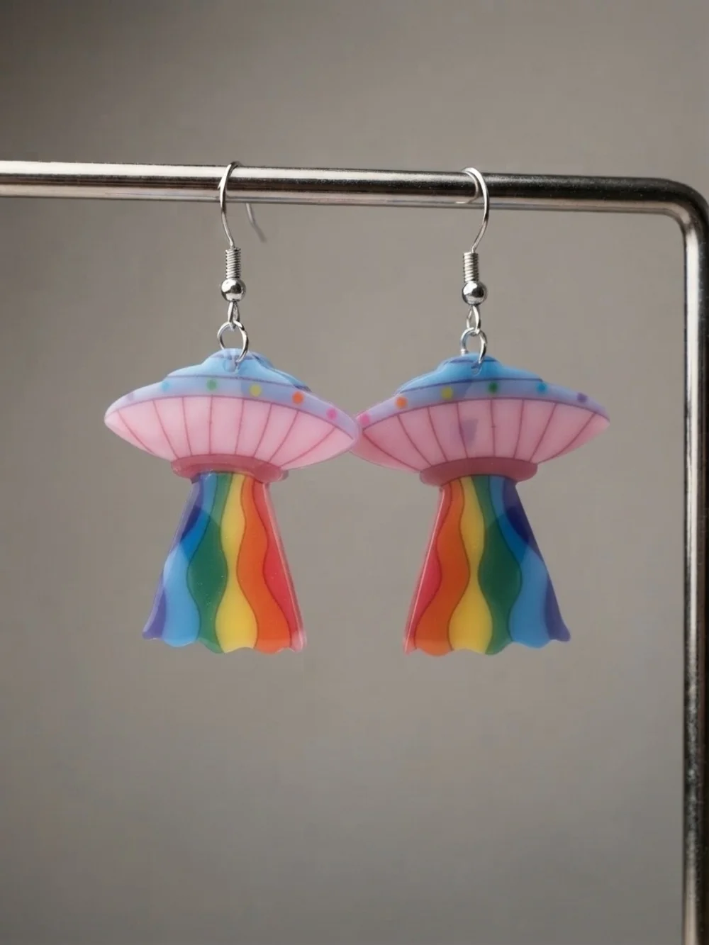 NEW Rainbow UFO Dangle Earrings (0225)